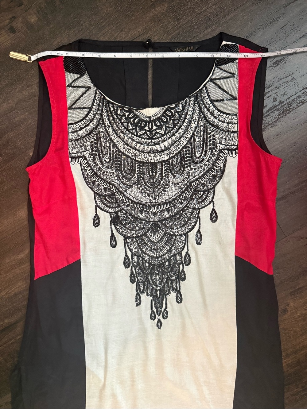 W for Woman Beaded Tunic Dress High Slit Boho Resort Cover Up 8 ⭐ - Picture 7 of 11